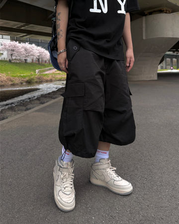 Amekaji Loose Cargo Crop Pants